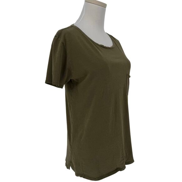 rag & bone Jeans Crew Neck Tee Basic T-Shirt Women's XS Olive Green - Picture 2 of 7